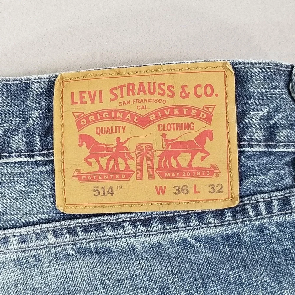 Levi's 514 jeans men's 36x32 regular fit straight blue denim pants